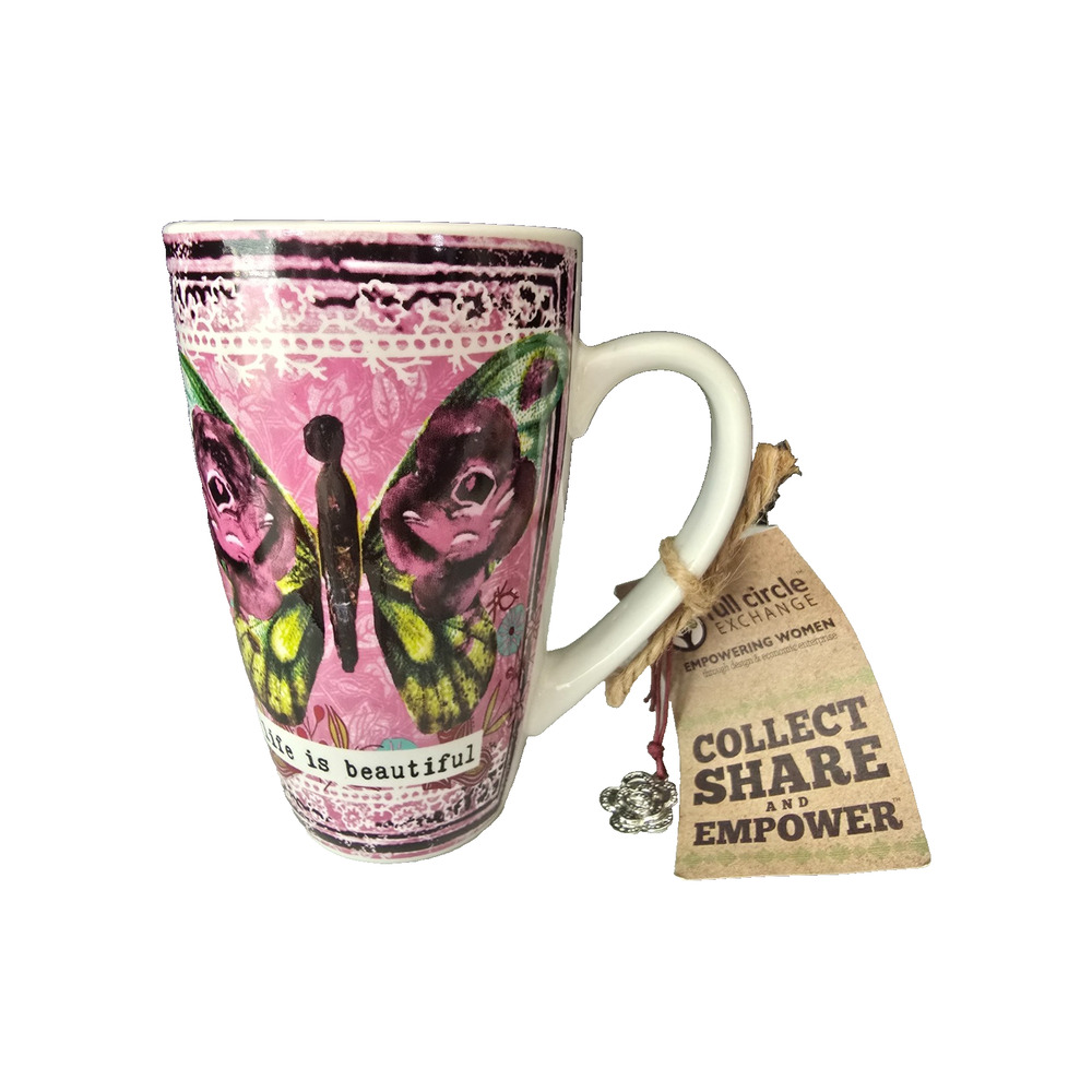 Life is Butterfly Coffe/Tea Mug by Soreh Designs 5 1/4" Tall